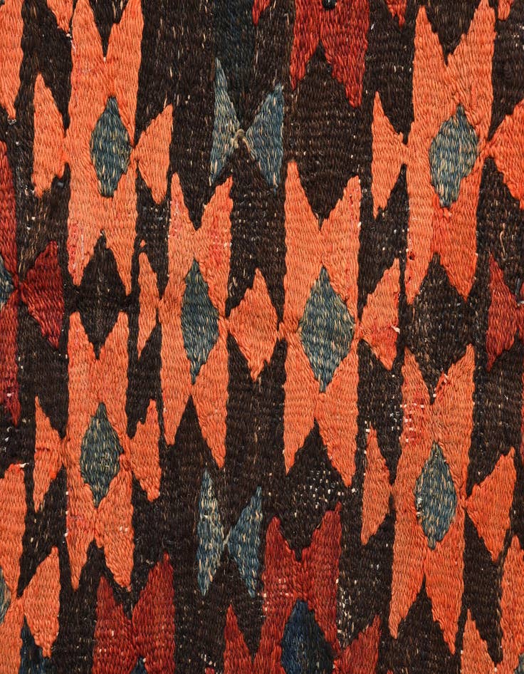 Detail image of  3' 10 x 7' 4  Hand Woven Kilim Fars Wool Runner Rug