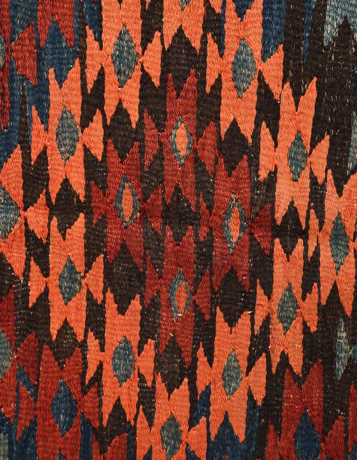 Detail image of  3' 10 x 7' 4  Hand Woven Kilim Fars Wool Runner Rug