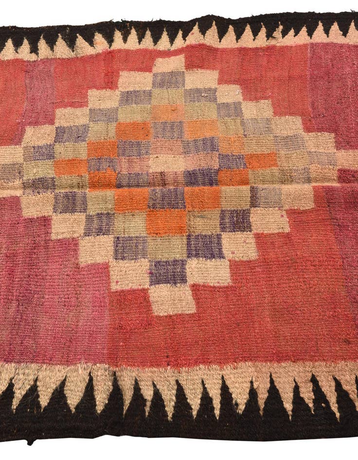 Detail image of  4' 2 x 10' 2  Hand Woven Kilim Fars Wool Runner Rug