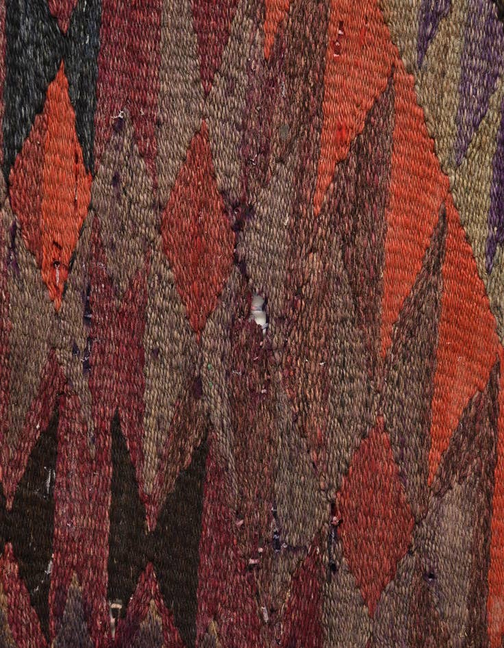 Detail image of  4' 2 x 9' 9  Hand Woven Kilim Fars Wool Runner Rug