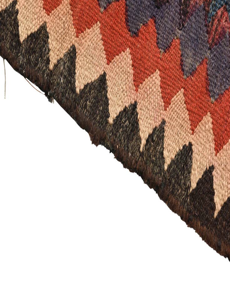 Detail image of  4' 2 x 9' 9  Hand Woven Kilim Fars Wool Runner Rug