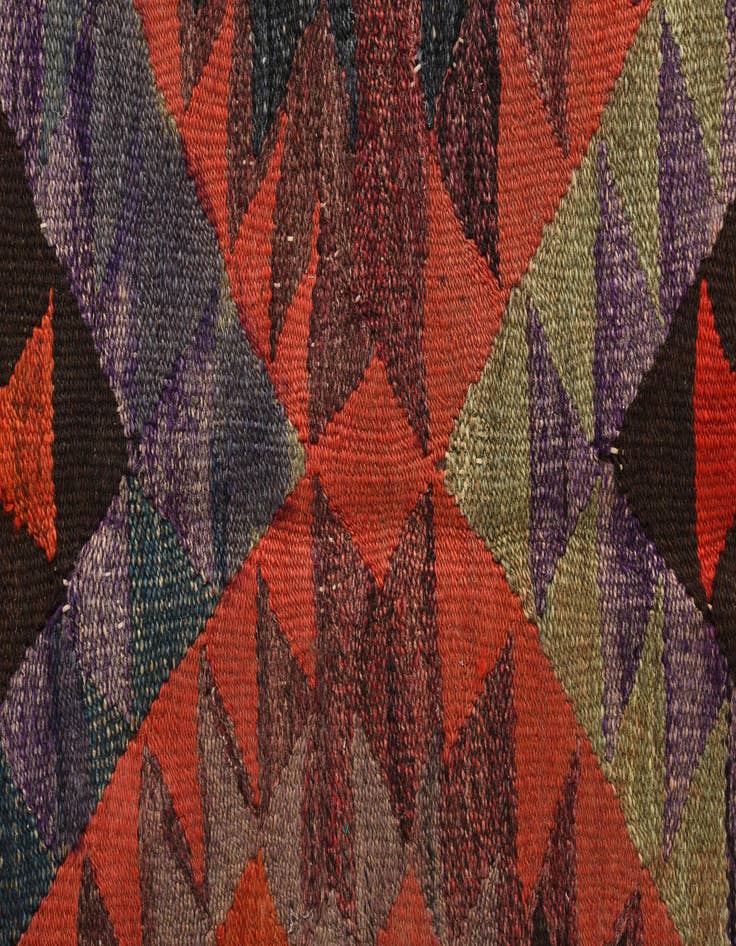 Detail image of  4' 2 x 9' 9  Hand Woven Kilim Fars Wool Runner Rug