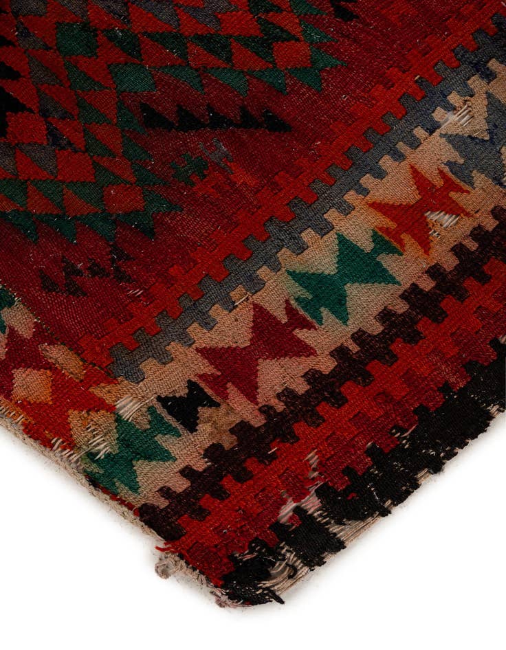 Detail image of  4' 5 x 8' 10  Hand Woven Kilim Fars Wool Runner Rug