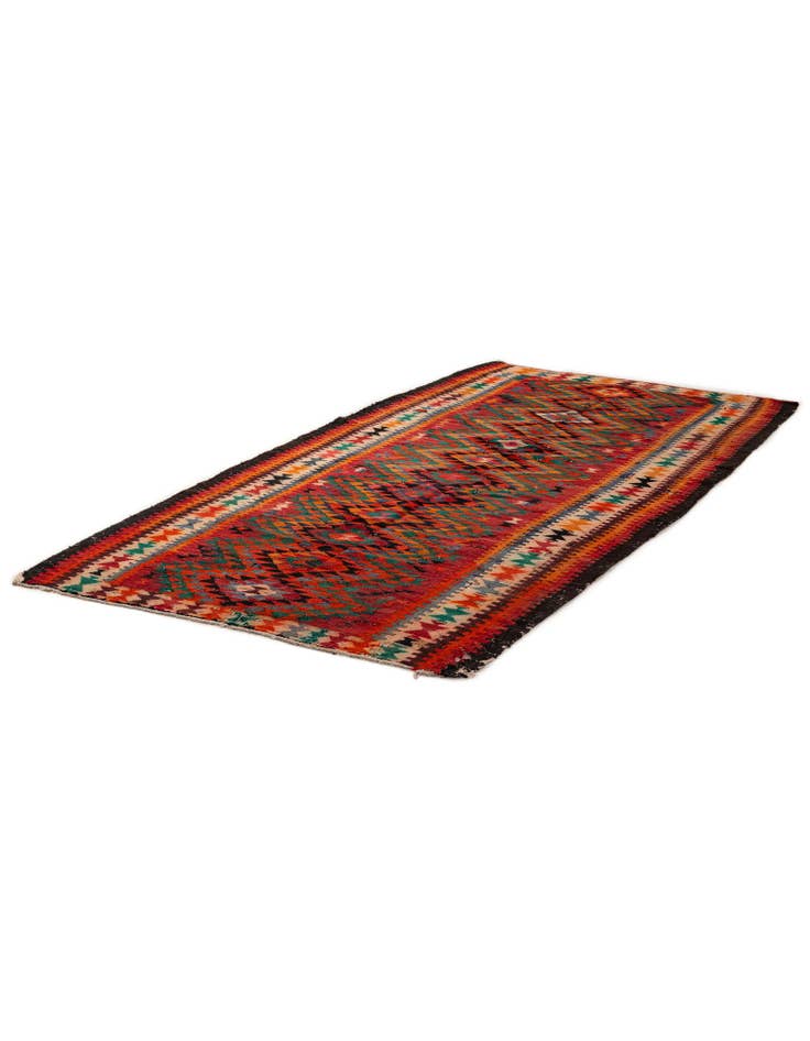 Detail image of  4' 5 x 8' 10  Hand Woven Kilim Fars Wool Runner Rug