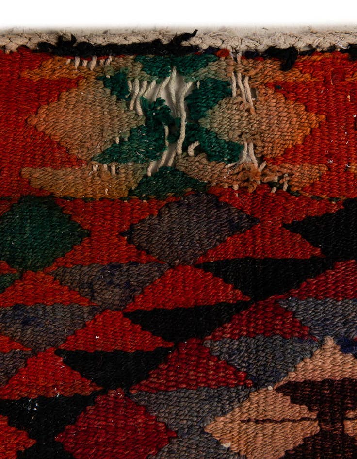 Detail image of  4' 5 x 8' 10  Hand Woven Kilim Fars Wool Runner Rug