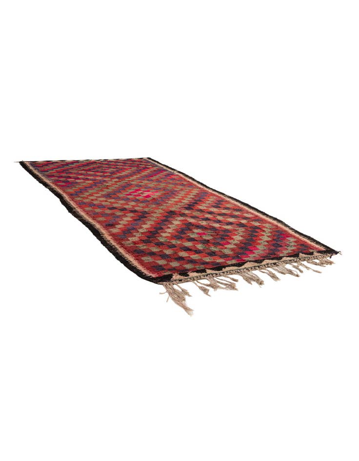 Detail image of  4' 6 x 9' 9  Hand Woven Kilim Fars Wool Runner Rug