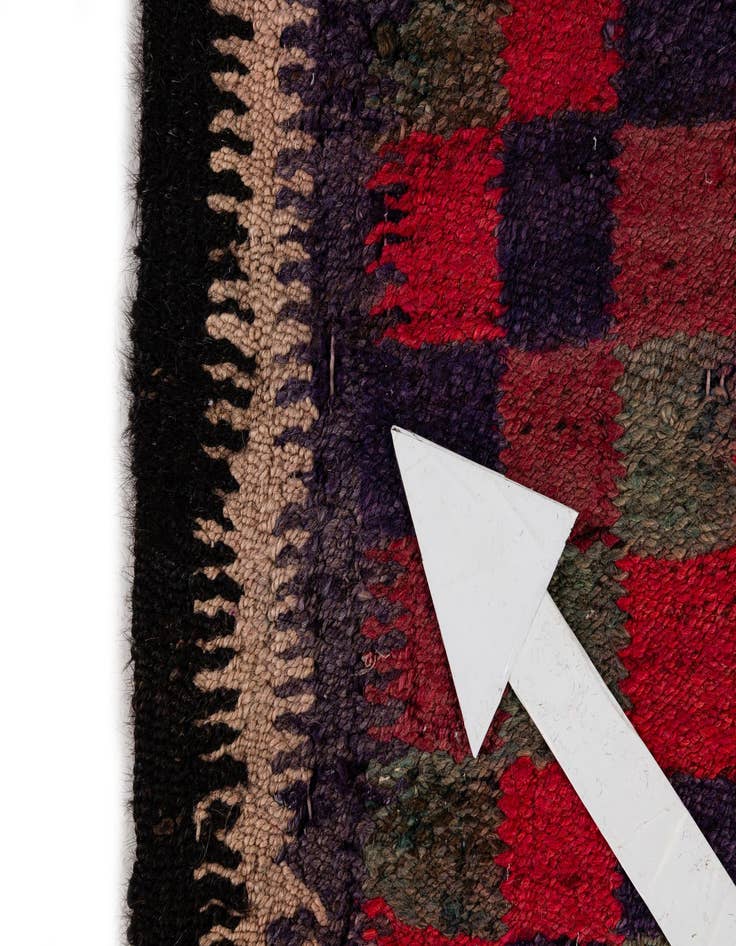 Detail image of  4' 6 x 9' 9  Hand Woven Kilim Fars Wool Runner Rug