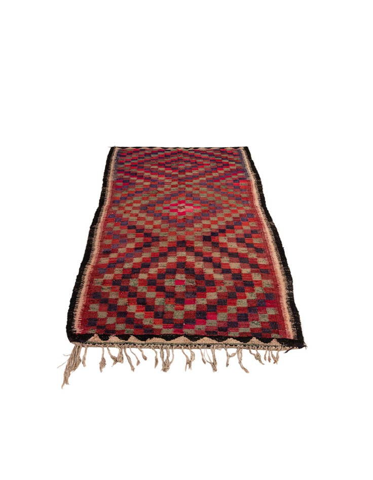 Detail image of  4' 6 x 9' 9  Hand Woven Kilim Fars Wool Runner Rug