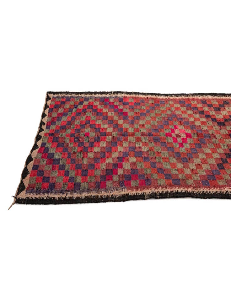 Detail image of  4' 6 x 9' 9  Hand Woven Kilim Fars Wool Runner Rug