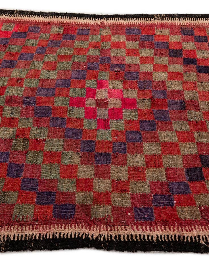 Detail image of  4' 6 x 9' 9  Hand Woven Kilim Fars Wool Runner Rug