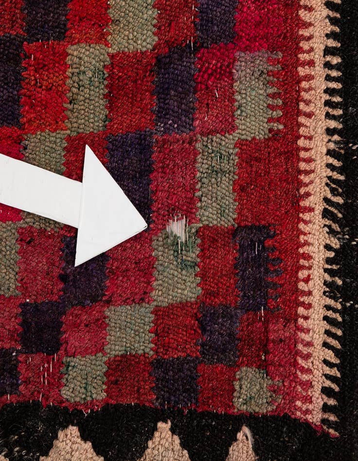 Detail image of  4' 6 x 9' 9  Hand Woven Kilim Fars Wool Runner Rug