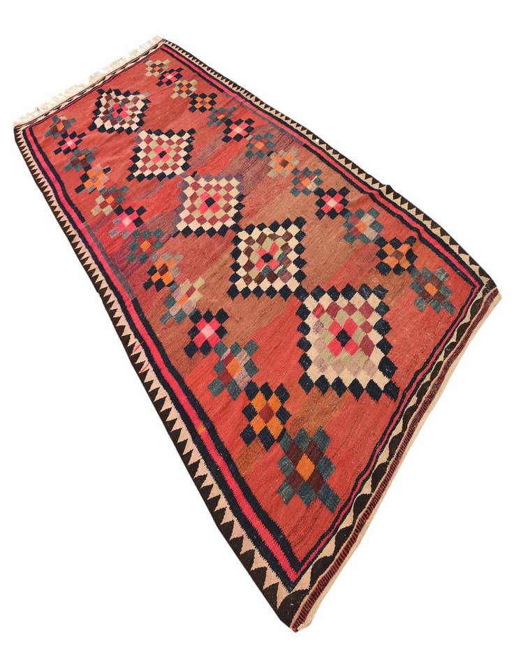 Detail image of  5' x 10' 9  Hand Woven Kilim Fars Wool Runner Rug
