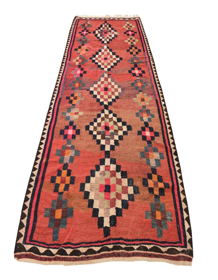 Detail image of  5' x 10' 9  Hand Woven Kilim Fars Wool Runner Rug
