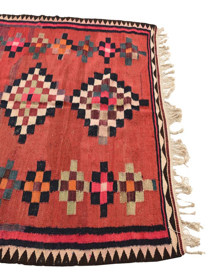 Detail image of  5' x 10' 9  Hand Woven Kilim Fars Wool Runner Rug