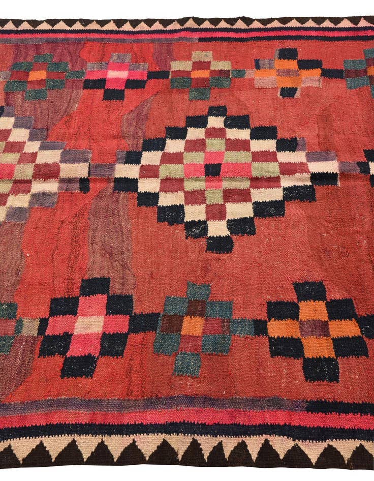 Detail image of  5' x 10' 9  Hand Woven Kilim Fars Wool Runner Rug