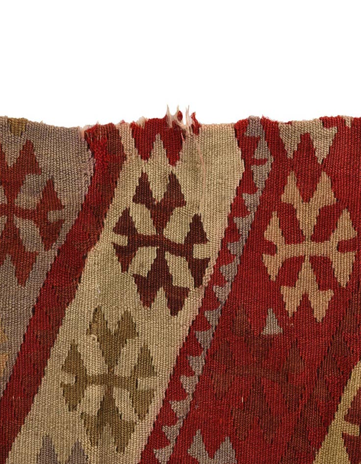 Detail image of  3' 2 x 7' 2  Hand Woven Kilim Fars Wool Runner Rug