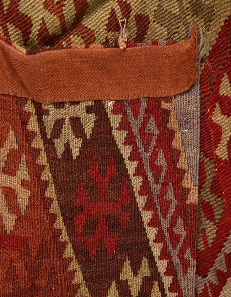 Detail image of  3' 2 x 7' 2  Hand Woven Kilim Fars Wool Runner Rug