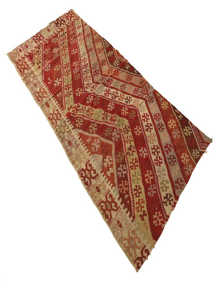 Detail image of  3' 2 x 7' 2  Hand Woven Kilim Fars Wool Runner Rug