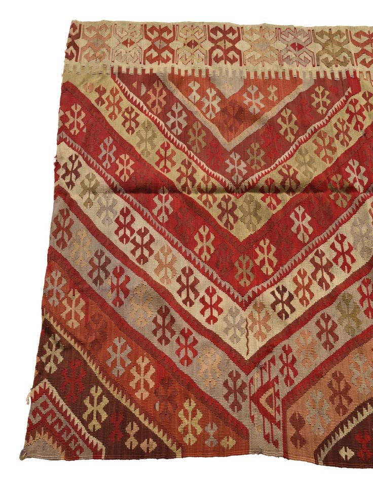 Detail image of  3' 2 x 7' 2  Hand Woven Kilim Fars Wool Runner Rug