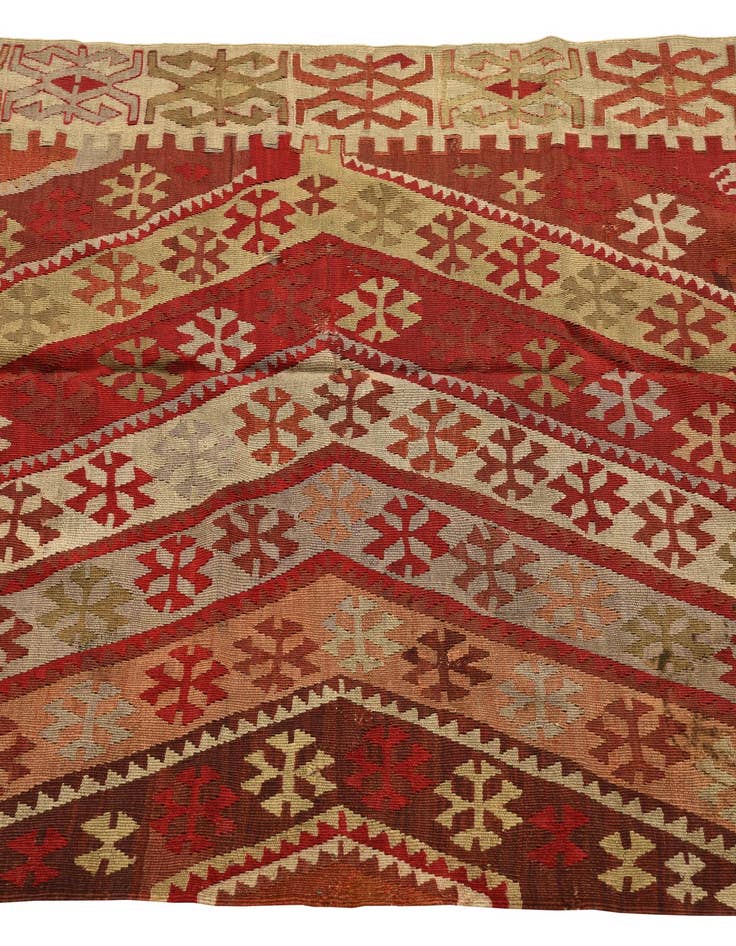 Detail image of  3' 2 x 7' 2  Hand Woven Kilim Fars Wool Runner Rug