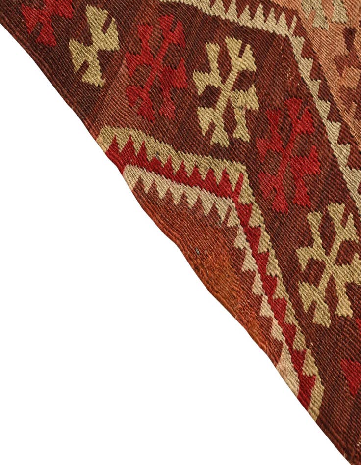 Detail image of  3' 2 x 7' 2  Hand Woven Kilim Fars Wool Runner Rug