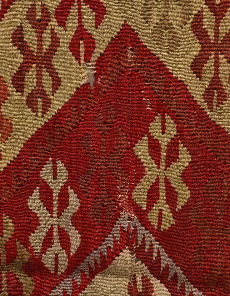 Detail image of  3' 2 x 7' 2  Hand Woven Kilim Fars Wool Runner Rug
