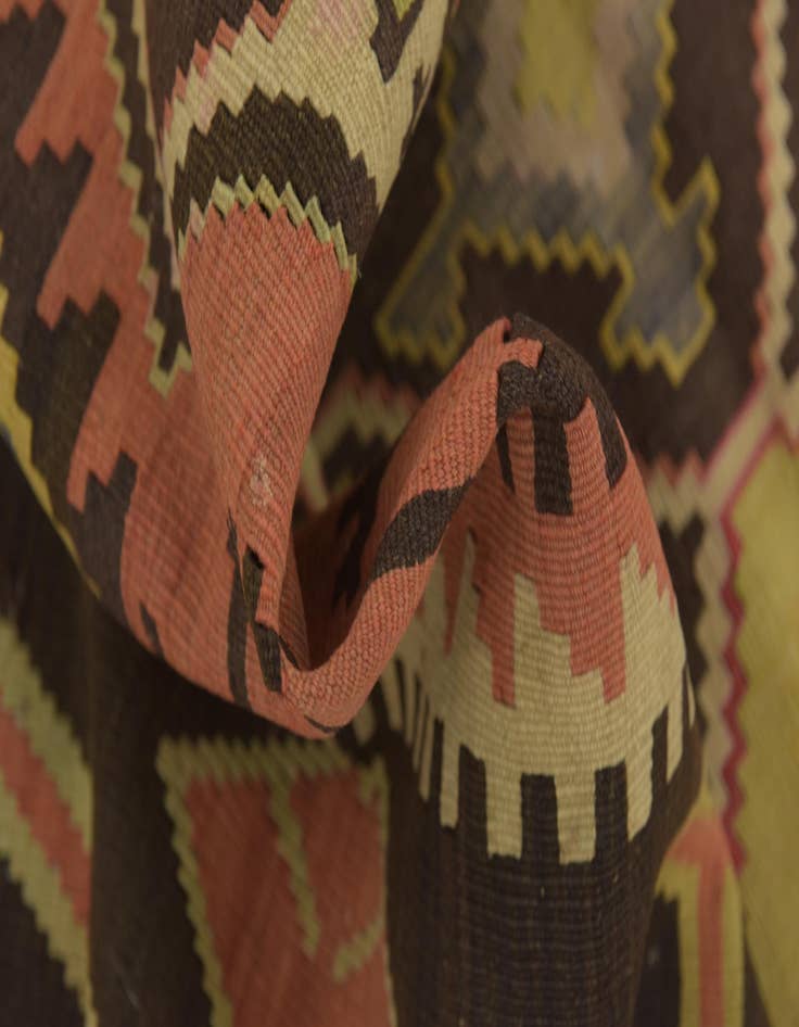 Detail image of  5' 4 x 11' 2  Hand Woven Kilim Fars Wool Runner Rug