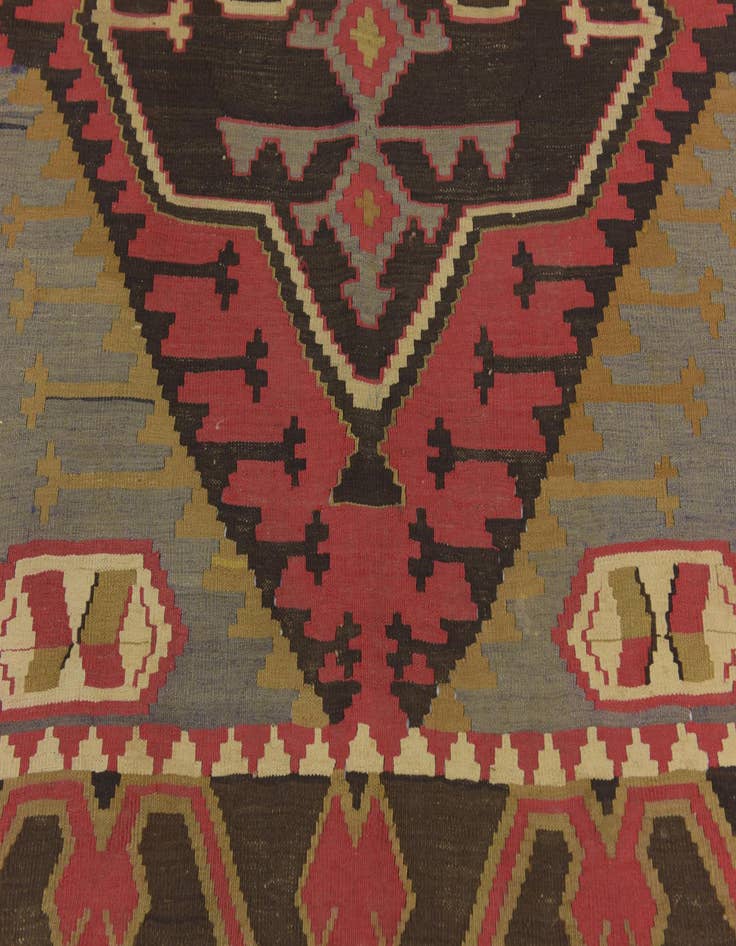 Detail image of  5' 4 x 11' 2  Hand Woven Kilim Fars Wool Runner Rug