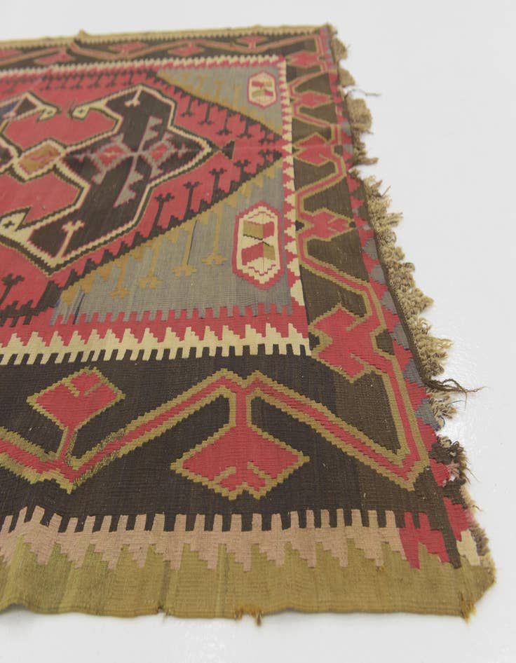 Detail image of  5' 4 x 11' 2  Hand Woven Kilim Fars Wool Runner Rug