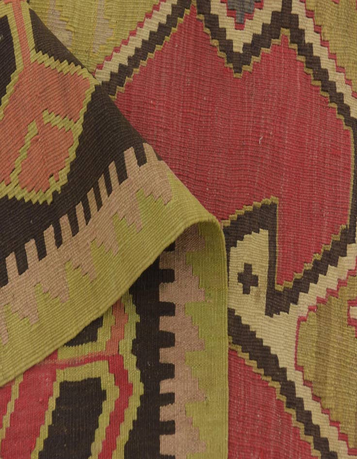 Detail image of  5' 4 x 11' 2  Hand Woven Kilim Fars Wool Runner Rug