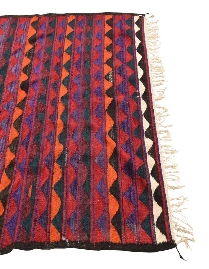 Detail image of  4' 6 x 10' 2  Hand Woven Kilim Fars Wool Runner Rug
