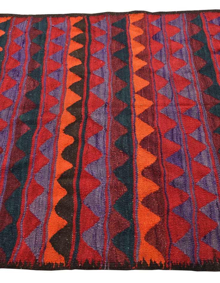 Detail image of  4' 6 x 10' 2  Hand Woven Kilim Fars Wool Runner Rug