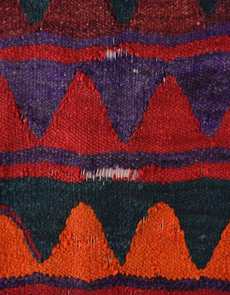 Detail image of  4' 6 x 10' 2  Hand Woven Kilim Fars Wool Runner Rug
