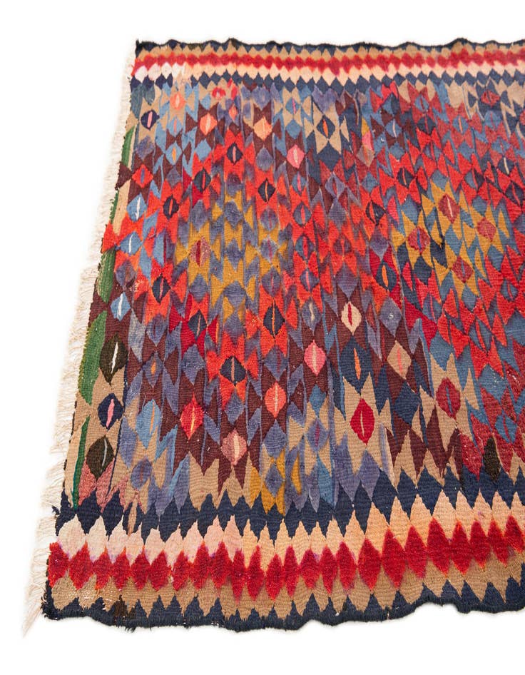 Detail image of  3' 10 x 7' 5  Hand Woven Kilim Fars Wool Runner Rug