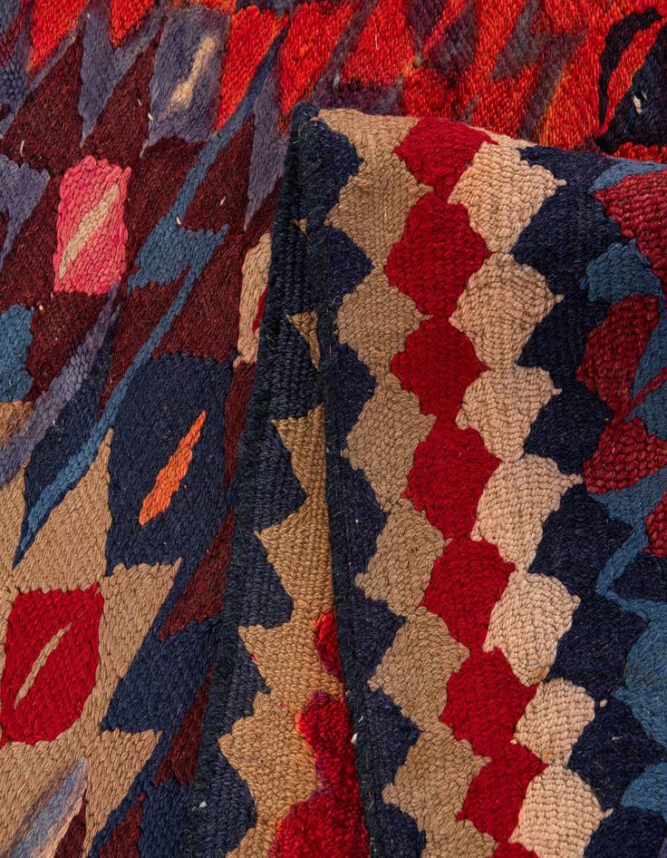 Detail image of  3' 10 x 7' 5  Hand Woven Kilim Fars Wool Runner Rug