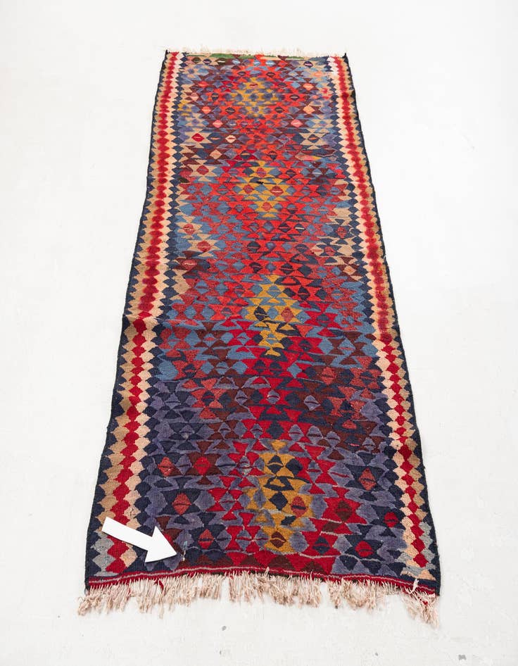 Detail image of  3' 10 x 7' 5  Hand Woven Kilim Fars Wool Runner Rug