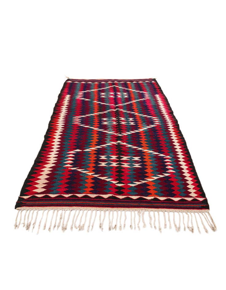 Detail image of  4' 10 x 8' 10  Hand Woven Kilim Fars Wool Runner Rug