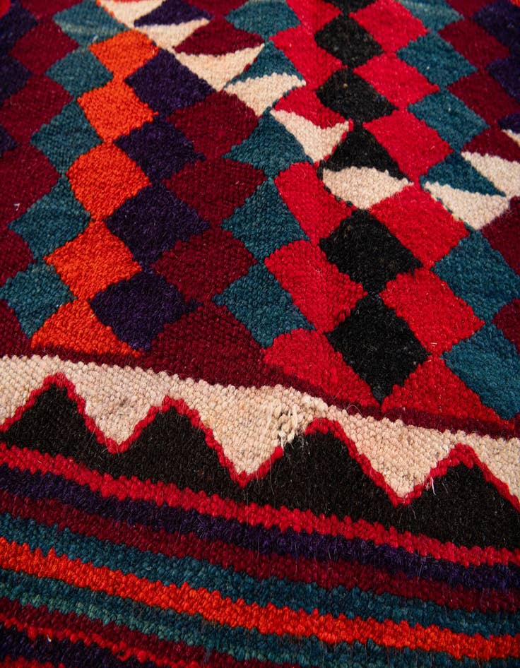Detail image of  4' 10 x 8' 10  Hand Woven Kilim Fars Wool Runner Rug