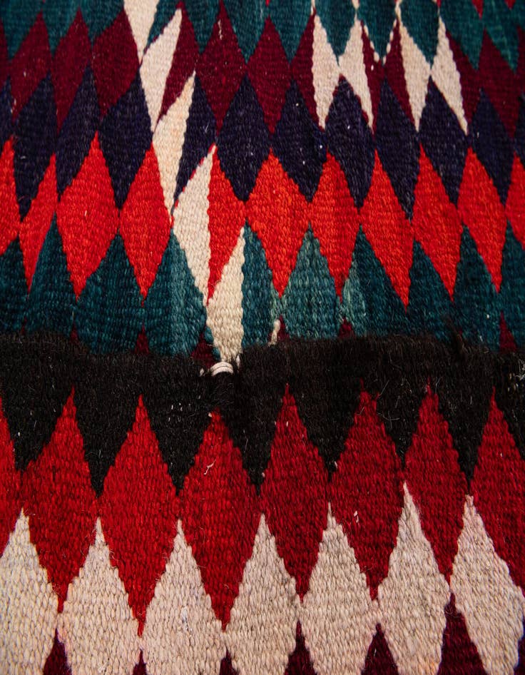 Detail image of  4' 10 x 8' 10  Hand Woven Kilim Fars Wool Runner Rug