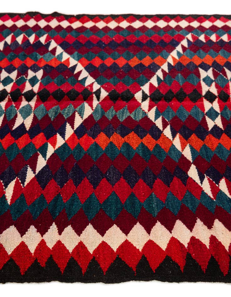 Detail image of  4' 10 x 8' 10  Hand Woven Kilim Fars Wool Runner Rug