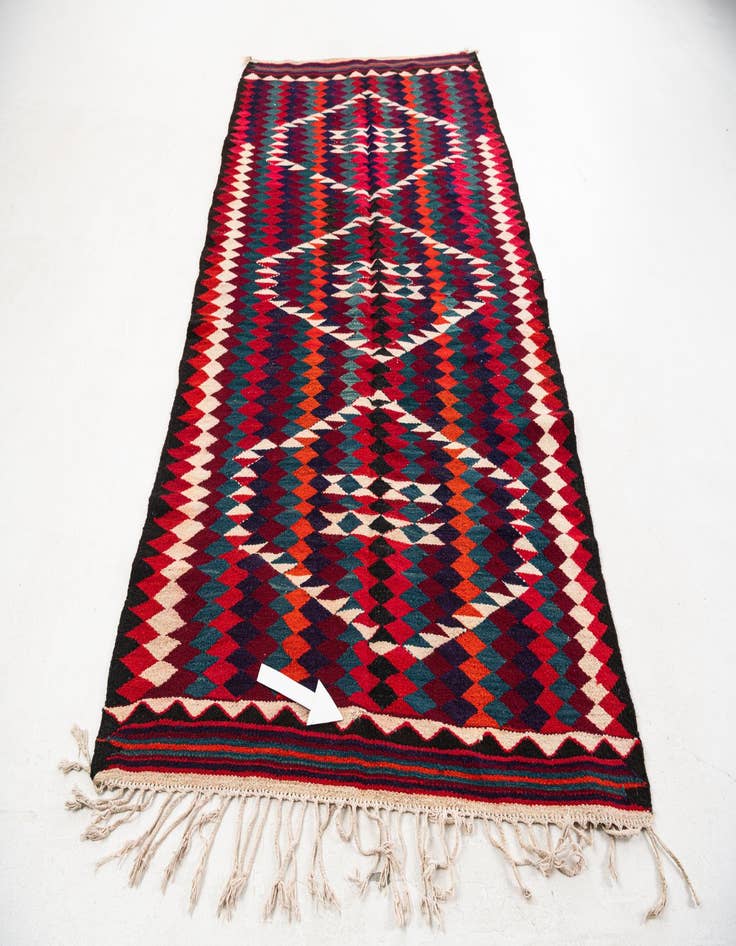 Detail image of  4' 10 x 8' 10  Hand Woven Kilim Fars Wool Runner Rug