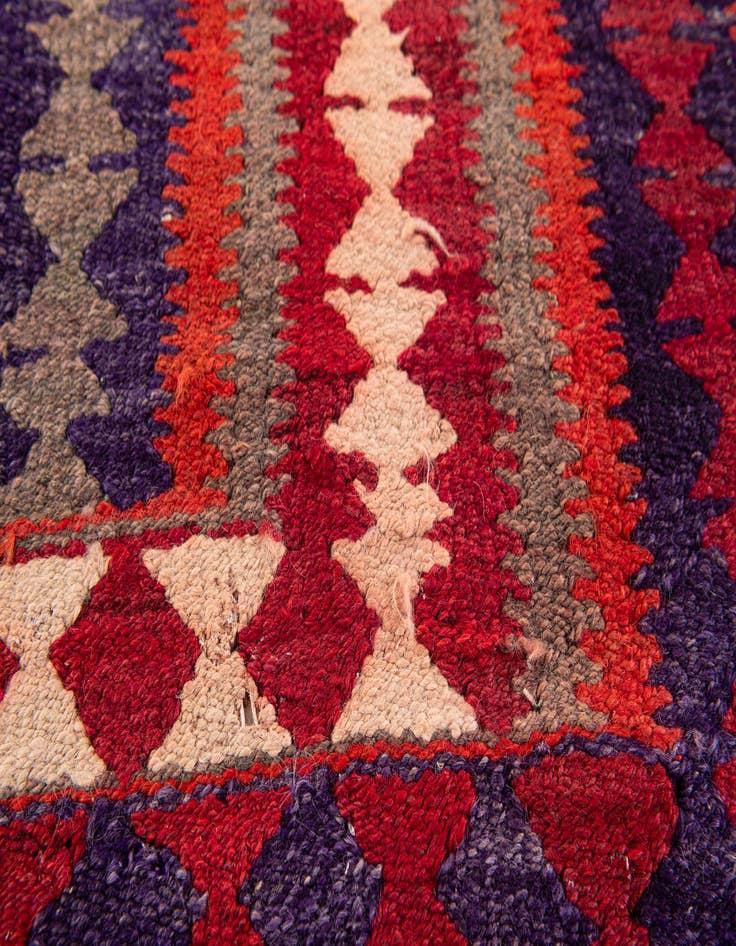 Detail image of  4' 4 x 8' 4  Hand Woven Kilim Fars Wool Runner Rug