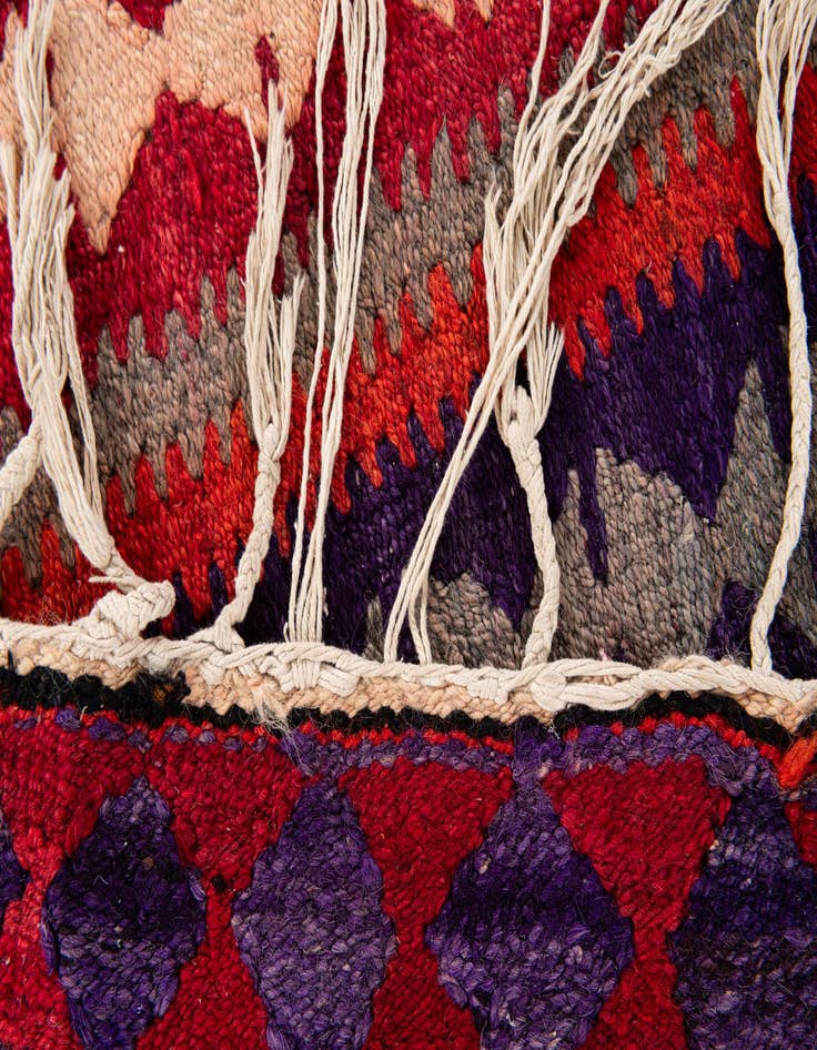 Detail image of  4' 4 x 8' 4  Hand Woven Kilim Fars Wool Runner Rug