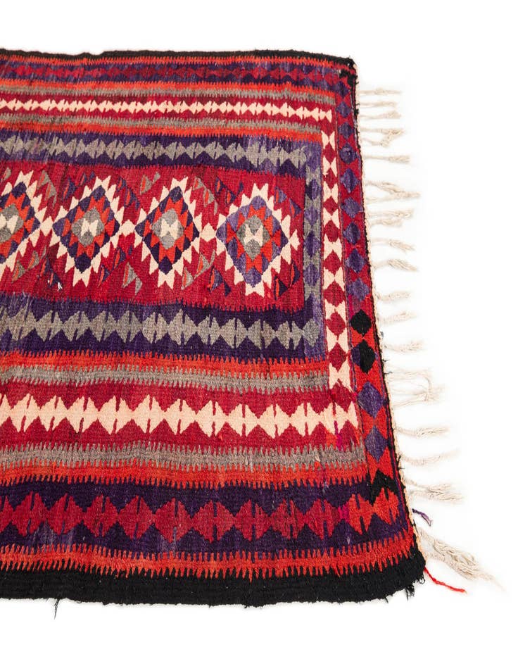 Detail image of  4' 4 x 8' 4  Hand Woven Kilim Fars Wool Runner Rug