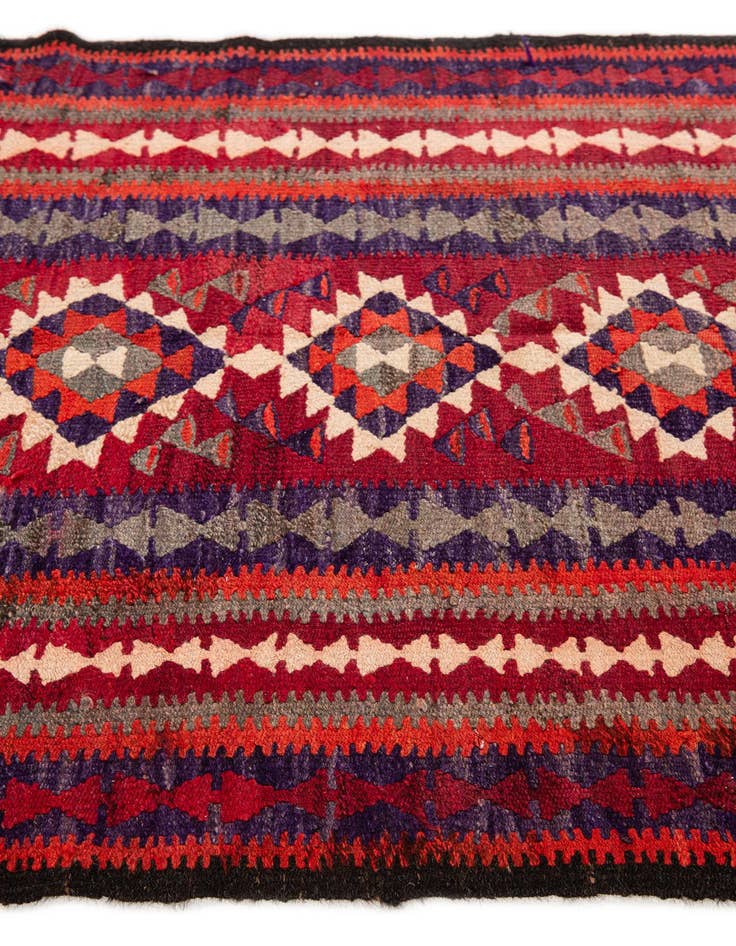 Detail image of  4' 4 x 8' 4  Hand Woven Kilim Fars Wool Runner Rug