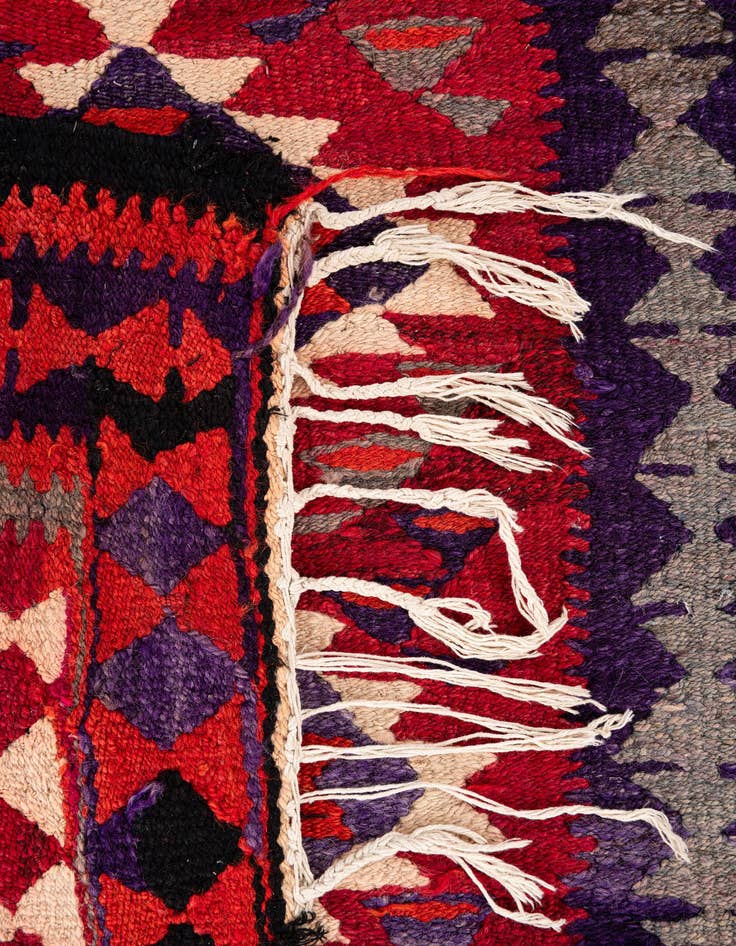 Detail image of  4' 4 x 8' 4  Hand Woven Kilim Fars Wool Runner Rug