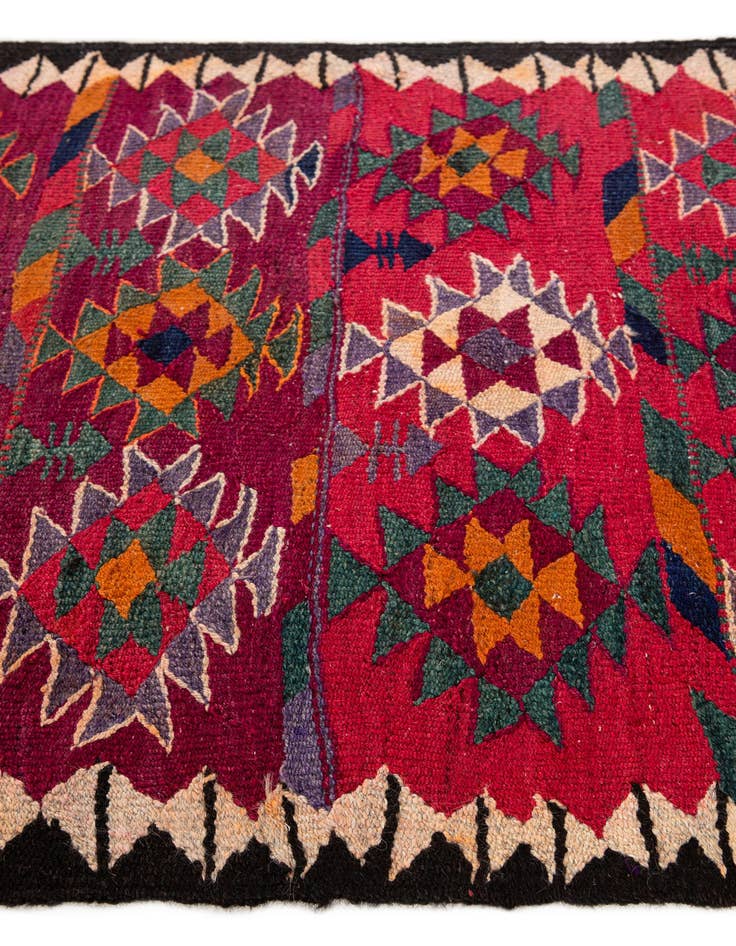 Detail image of  4' 5 x 9' 9  Hand Woven Kilim Fars Wool Runner Rug