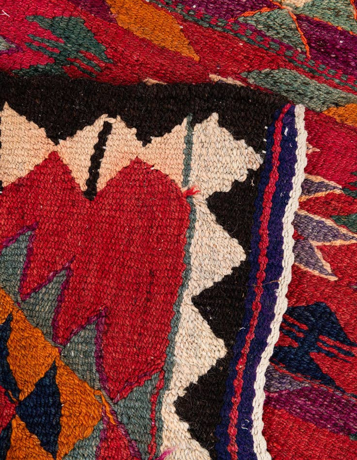 Detail image of  4' 5 x 9' 9  Hand Woven Kilim Fars Wool Runner Rug