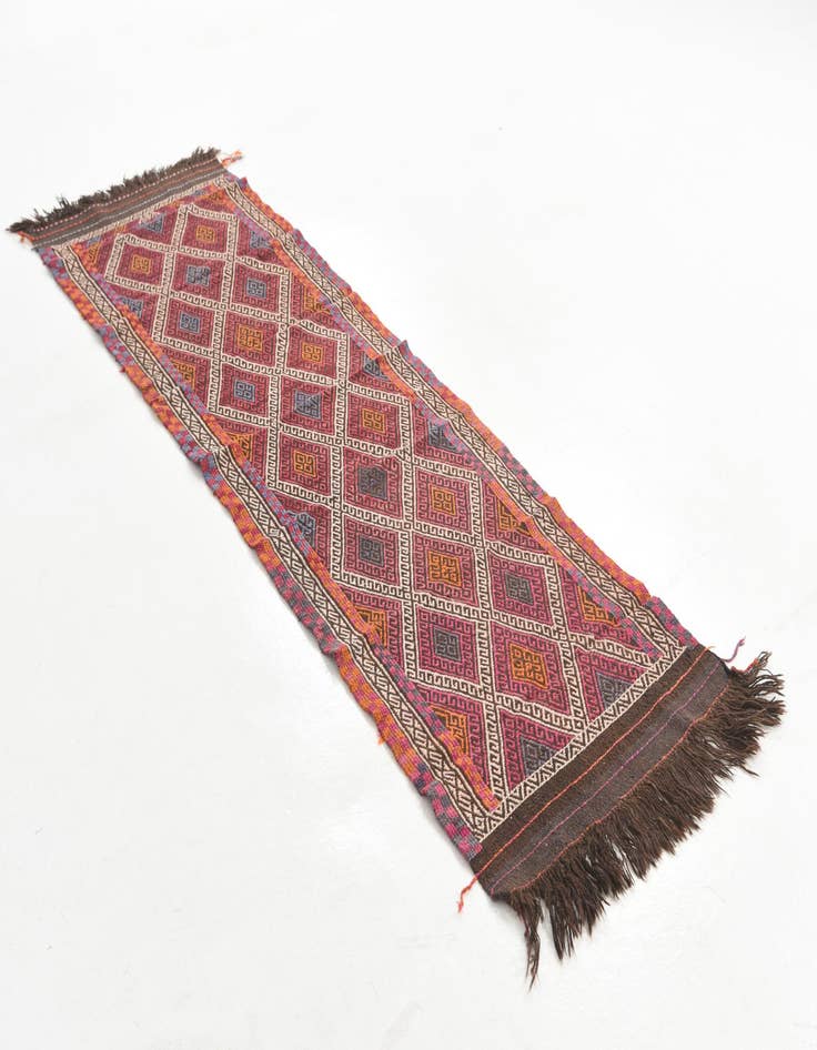 Detail image of  2' 4 x 8'  Hand Knotted Kilim Fars Persian Wool Runner Rug