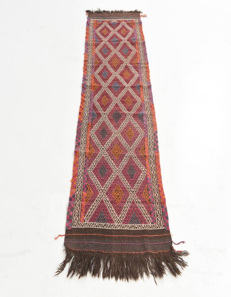 Detail image of  2' 4 x 8'  Hand Knotted Kilim Fars Persian Wool Runner Rug